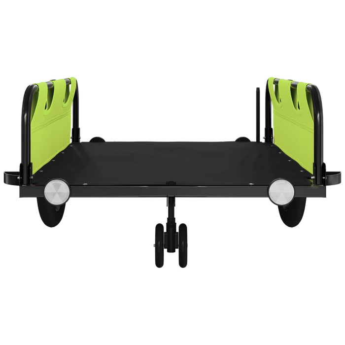 Remorcă bicicletă, verde și negru, țesătură oxford și fier - WALTI WALTI