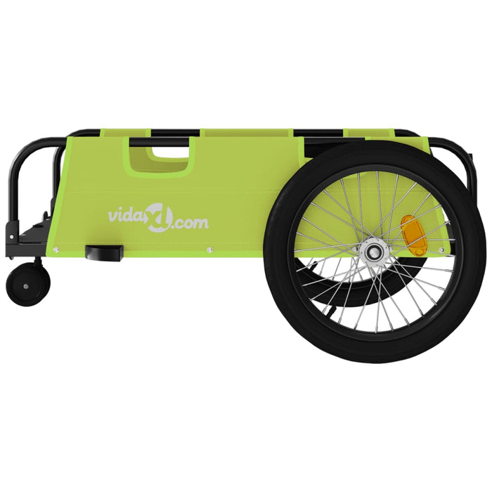 Remorcă bicicletă, verde și negru, țesătură oxford și fier - WALTI WALTI