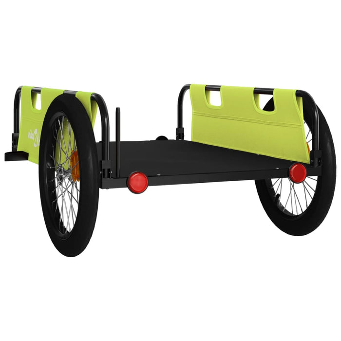 Remorcă bicicletă, verde și negru, țesătură oxford și fier - WALTI WALTI