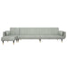 Canapea extensibilă în formă de L gri 275x140x70 cm catifea - WALTI WALTI