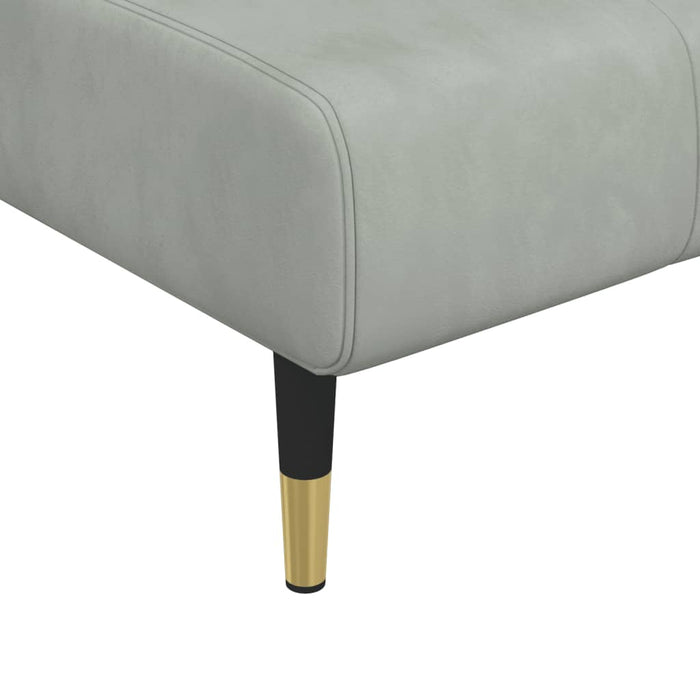 Canapea extensibilă în formă de L gri 275x140x70 cm catifea - WALTI WALTI