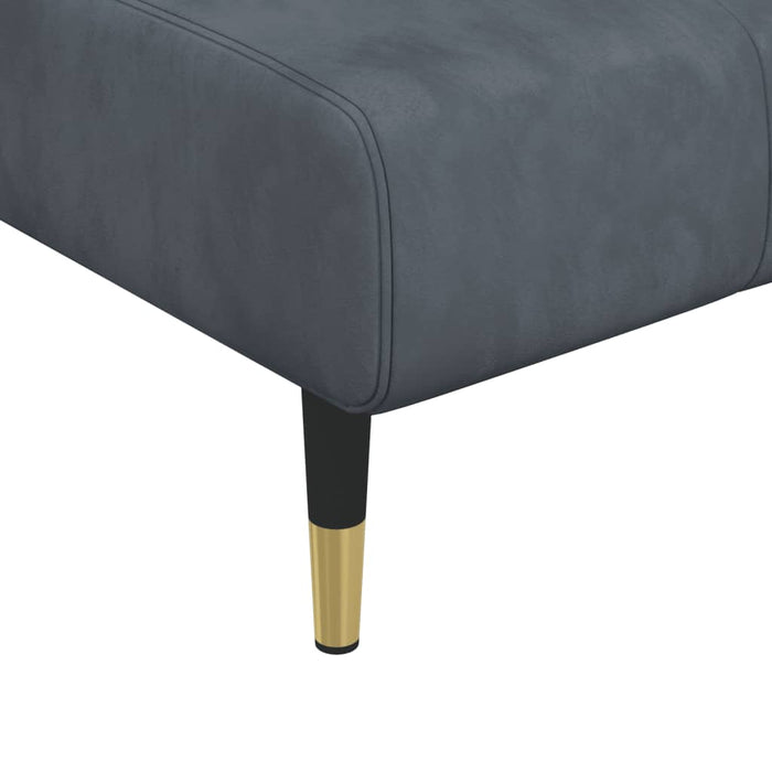 Canapea extensibilă formă de L gri închis 275x140x70 cm catifea - WALTI WALTI