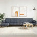 Canapea extensibilă formă de L gri închis 275x140x70 cm catifea - WALTI WALTI
