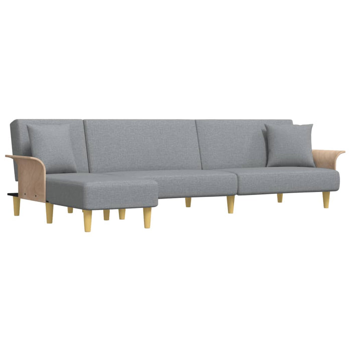 Canapea extensibilă în formă de L gri 279x140x70 cm catifea - WALTI WALTI