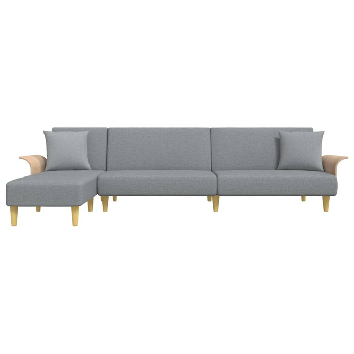 Canapea extensibilă în formă de L gri 279x140x70 cm catifea - WALTI WALTI