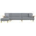 Canapea extensibilă în formă de L gri 279x140x70 cm catifea - WALTI WALTI