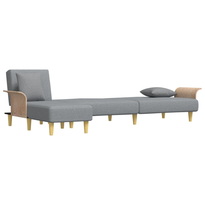 Canapea extensibilă în formă de L gri 279x140x70 cm catifea - WALTI WALTI
