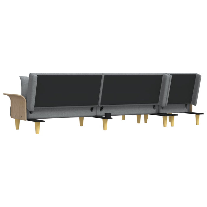 Canapea extensibilă în formă de L gri 279x140x70 cm catifea - WALTI WALTI