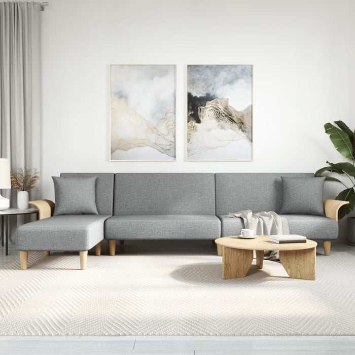 Canapea extensibilă în formă de L gri 279x140x70 cm catifea - WALTI WALTI
