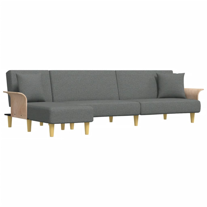 Canapea extensibilă în formă de L gri 279x140x70 cm textil WALTI