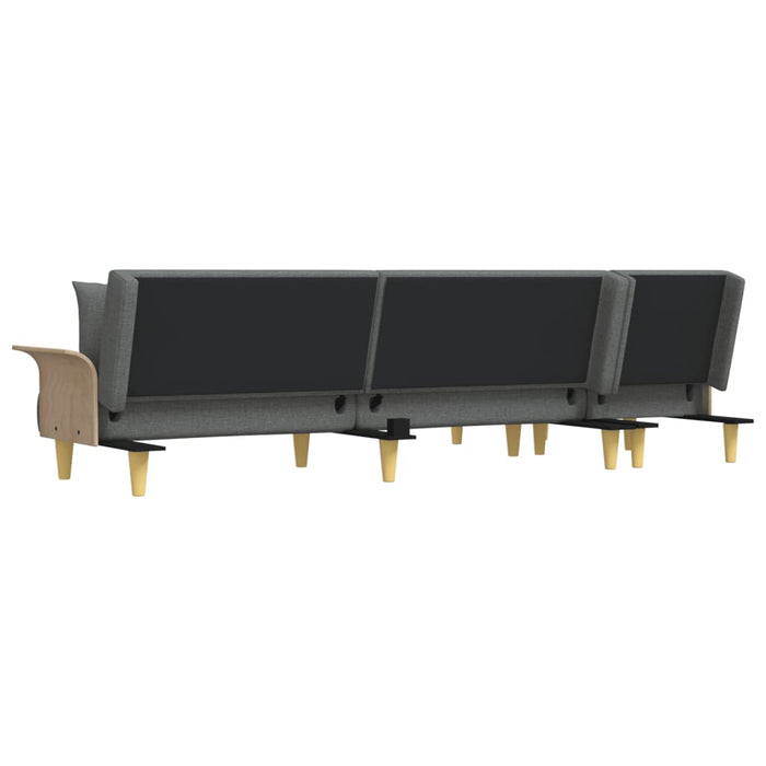 Canapea extensibilă în formă de L gri 279x140x70 cm textil WALTI