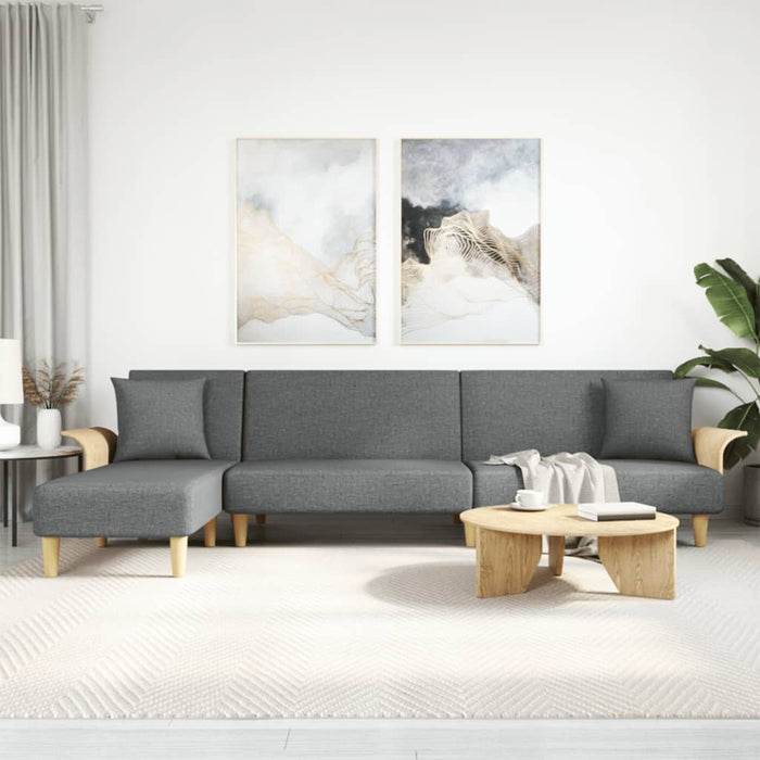 Canapea extensibilă în formă de L gri 279x140x70 cm textil WALTI