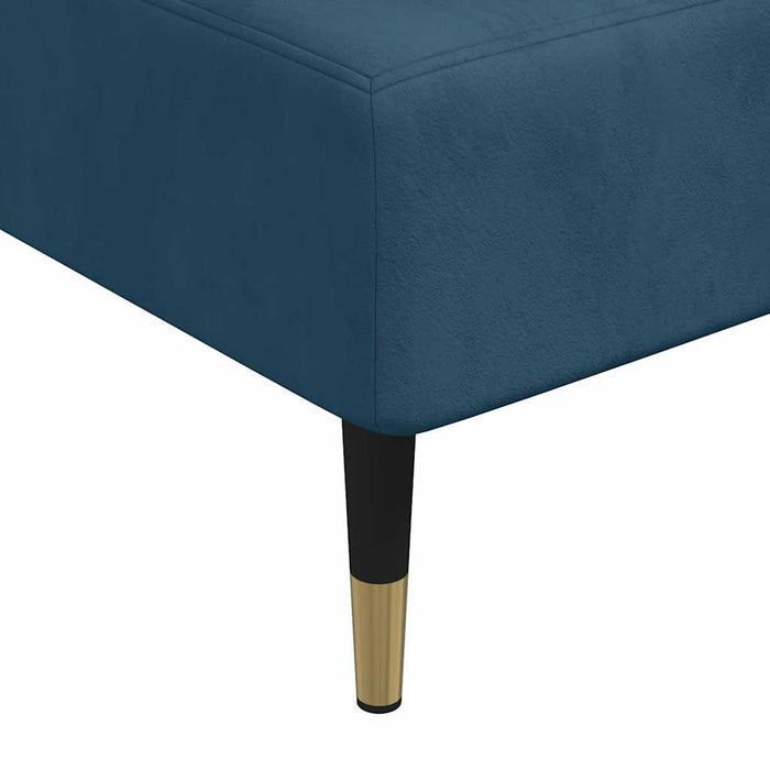 Canapea extensibilă în formă de L albastru 279x140x70cm catifea WALTI