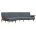 Canapea extensibilă în formă de L gri 279x140x70 cm catifea - WALTI WALTI