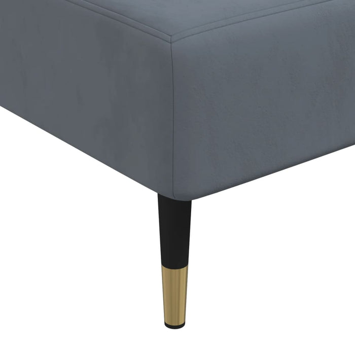 Canapea extensibilă în formă de L gri 279x140x70 cm catifea - WALTI WALTI