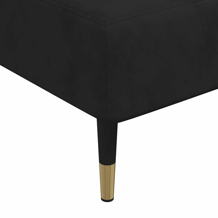 Canapea extensibilă în formă de L negru 279x140x70 cm catifea WALTI