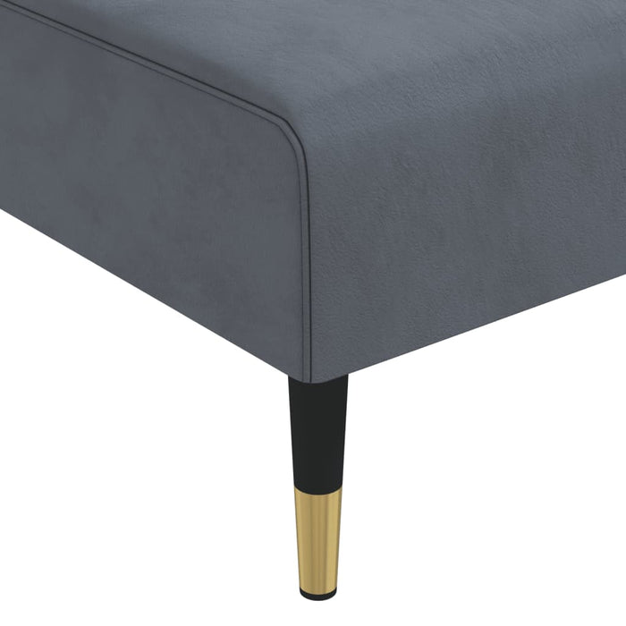 Canapea extensibilă în formă de L gri 271x140x70 cm catifea - WALTI WALTI