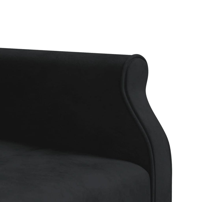 Canapea extensibilă în formă de L negru 271x140x70 cm catifea - WALTI WALTI