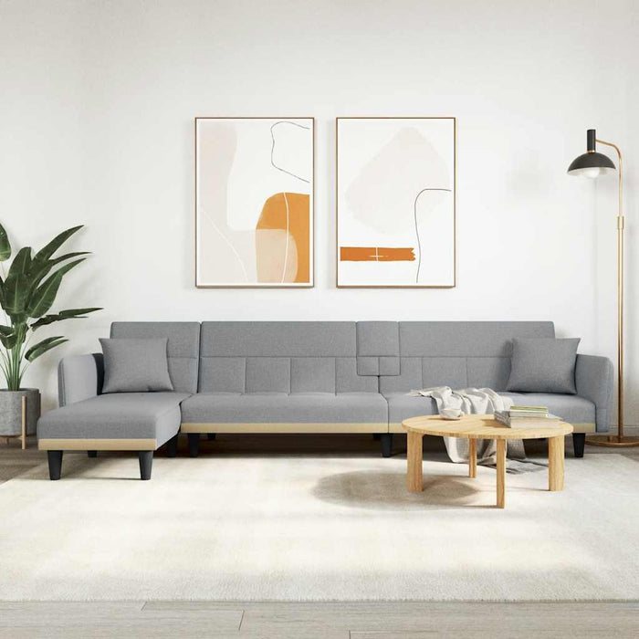 Canapea extensibilă în formă de L gri 275x140x70 cm textil WALTI