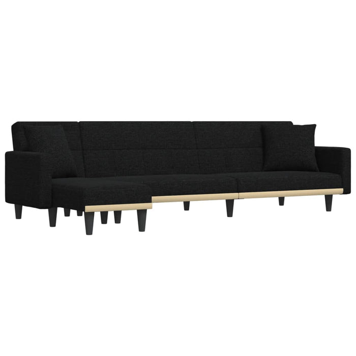 Canapea extensibilă în formă de L negru 275x140x70 cm textil WALTI