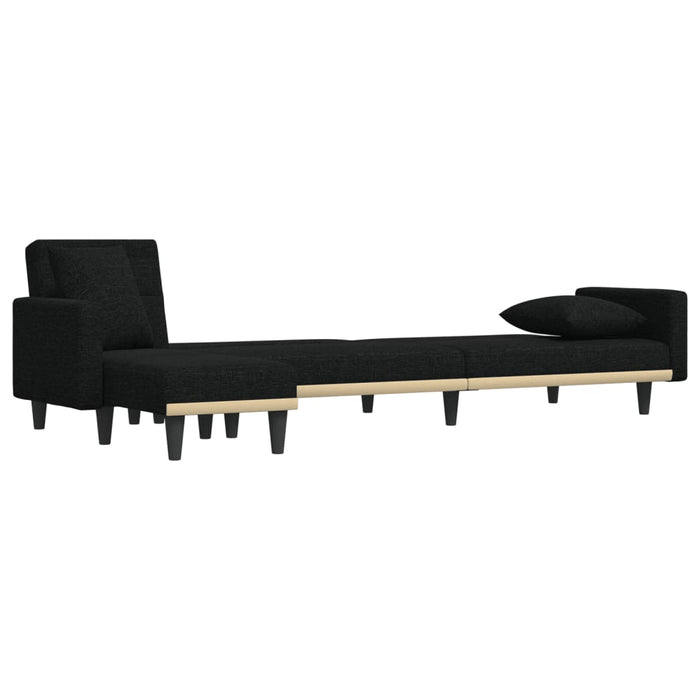 Canapea extensibilă în formă de L negru 275x140x70 cm textil WALTI