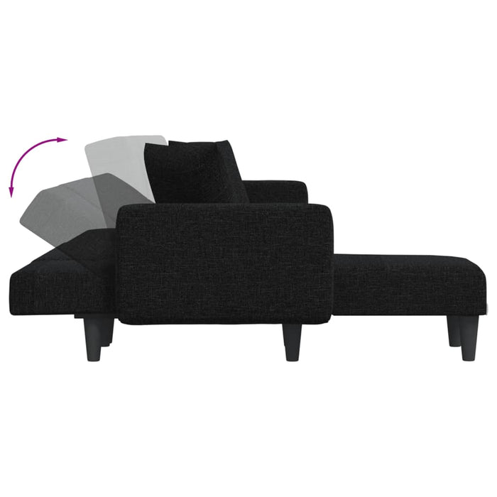 Canapea extensibilă în formă de L negru 275x140x70 cm textil WALTI