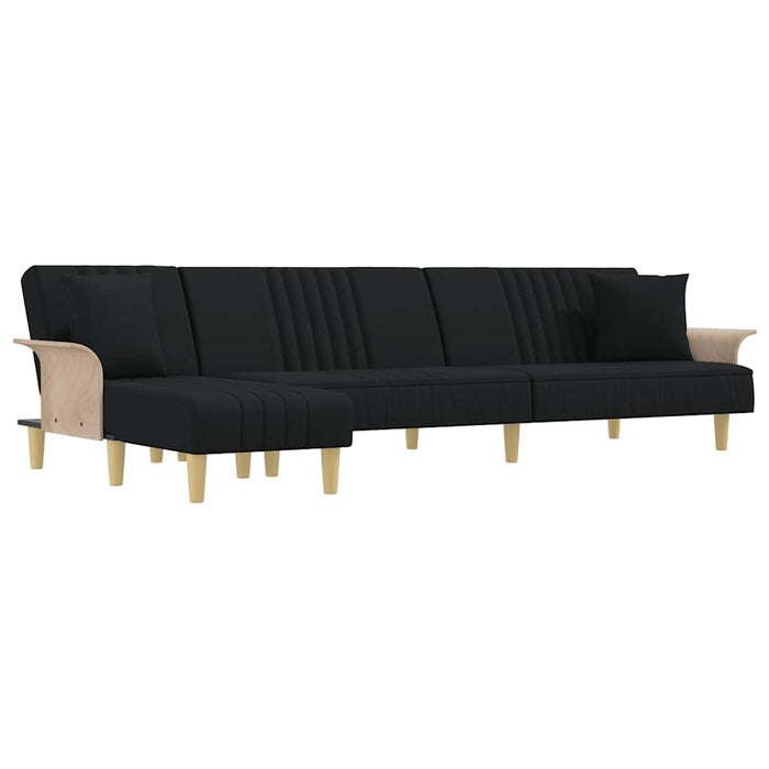 Canapea extensibilă în formă de L negru 279x140x70 cm textil WALTI