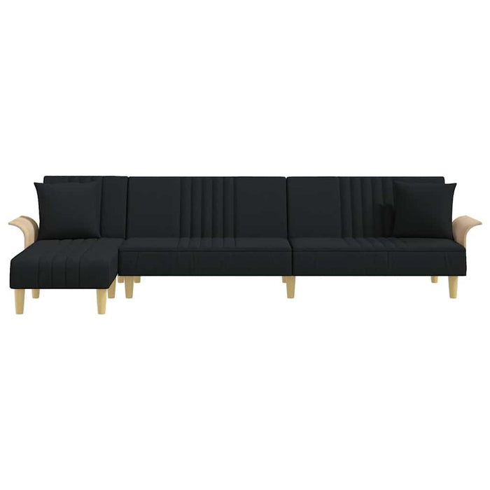 Canapea extensibilă în formă de L negru 279x140x70 cm textil WALTI