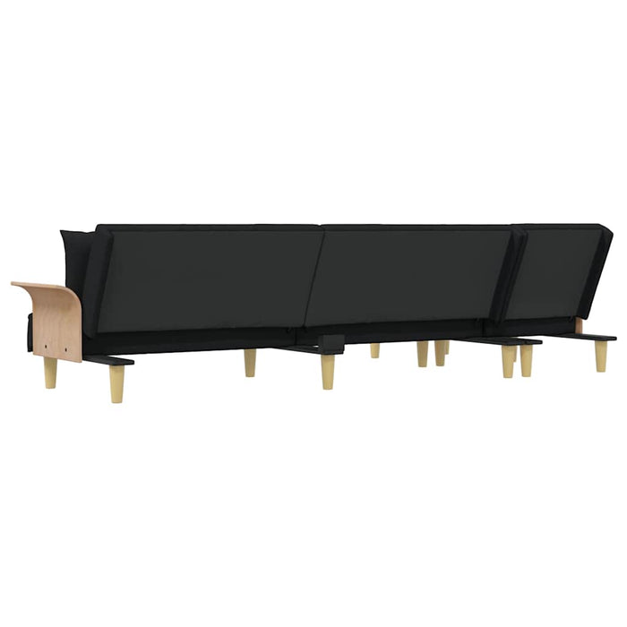 Canapea extensibilă în formă de L negru 279x140x70 cm textil WALTI