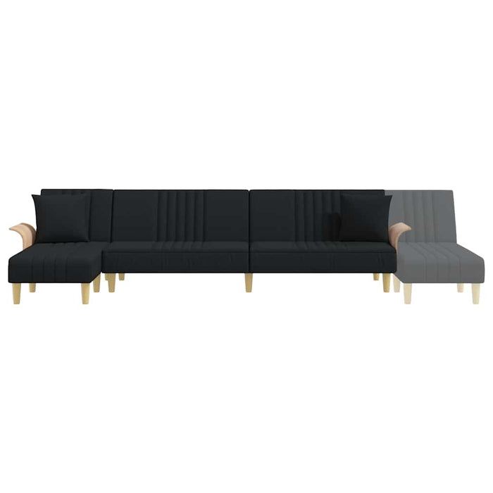 Canapea extensibilă în formă de L negru 279x140x70 cm textil WALTI