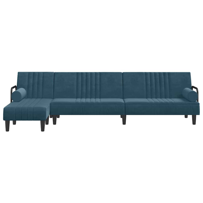 Canapea extensibilă formă de L albastru 260x140x70 cm catifea WALTI