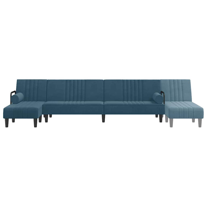 Canapea extensibilă formă de L albastru 260x140x70 cm catifea WALTI