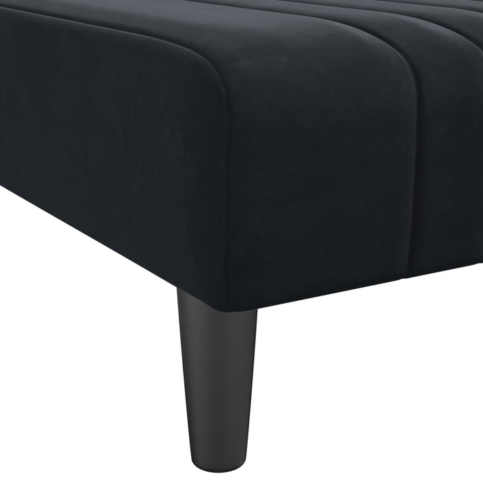 Canapea extensibilă în formă de L negru 260x140x70 cm catifea WALTI