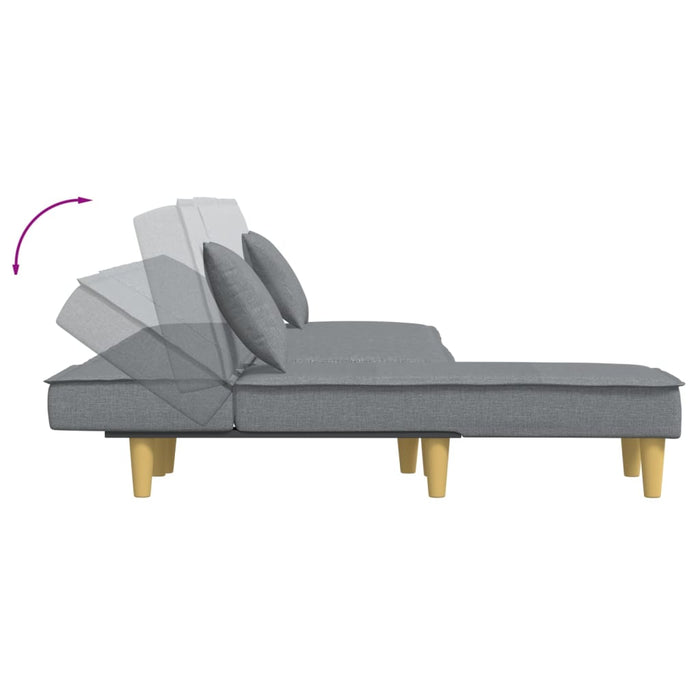 Canapea extensibilă în formă de L gri 255x140x70 cm textil WALTI