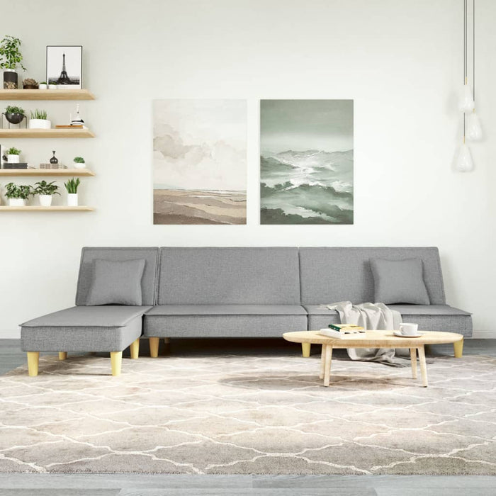 Canapea extensibilă în formă de L gri 255x140x70 cm textil WALTI