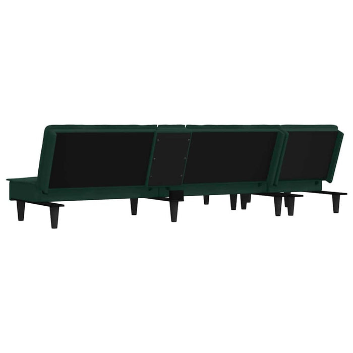 Canapea extensibilă în formă de L verde 255x140x70 cm catifea WALTI