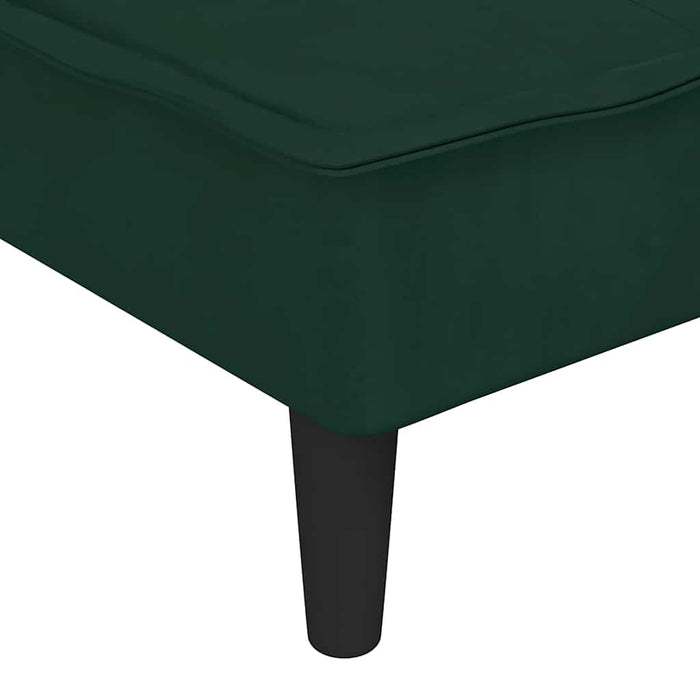 Canapea extensibilă în formă de L verde 255x140x70 cm catifea WALTI