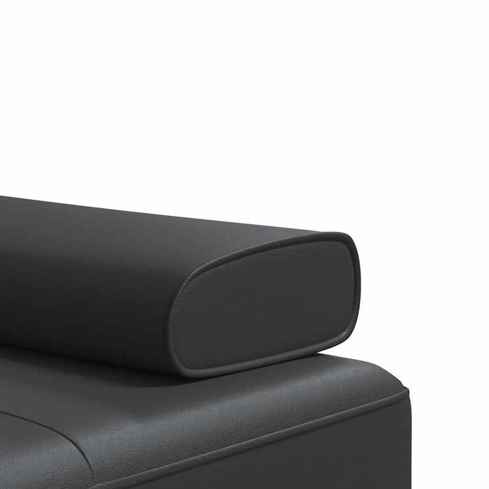 Canapea extensibilă în formă de L negru 255x140x70 cm piele eco WALTI