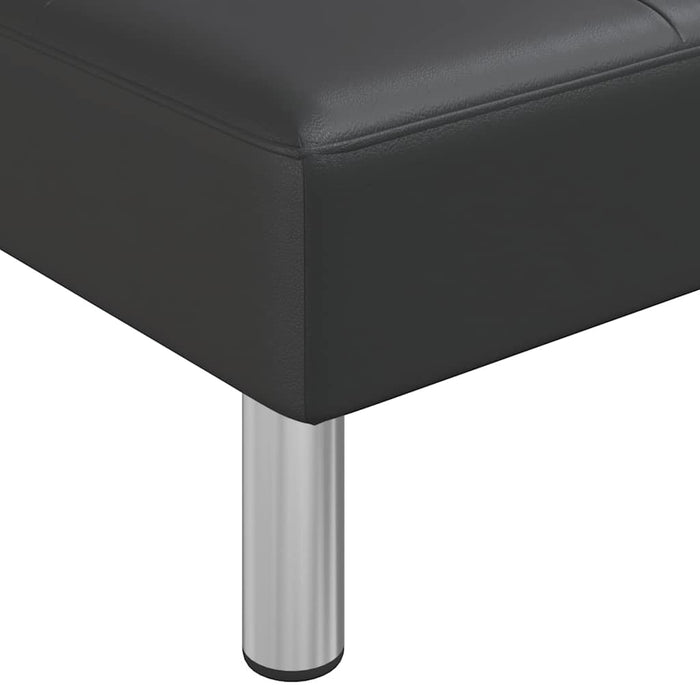 Canapea extensibilă în formă de L negru 255x140x70 cm piele eco WALTI