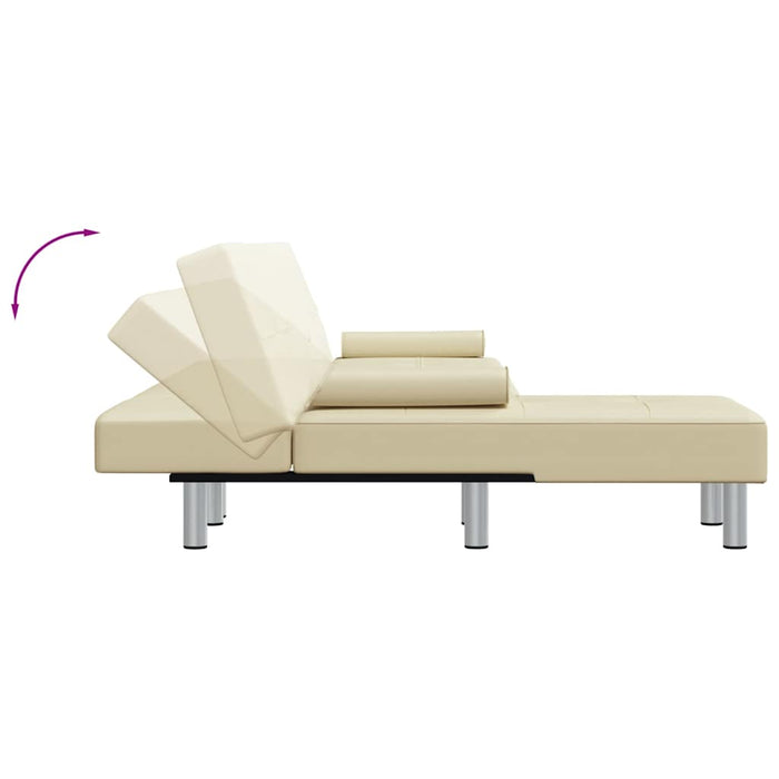 Canapea extensibilă în formă de L crem 255x140x70 cm piele eco WALTI