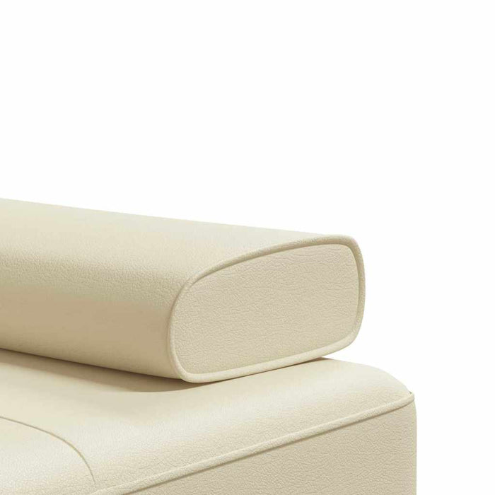 Canapea extensibilă în formă de L crem 255x140x70 cm piele eco WALTI