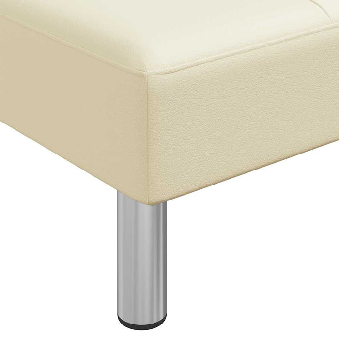 Canapea extensibilă în formă de L crem 255x140x70 cm piele eco WALTI