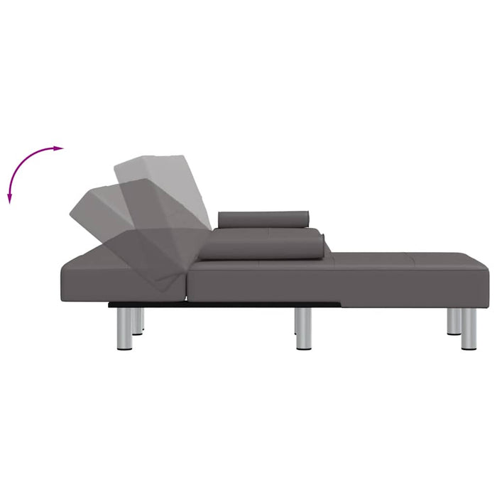 Canapea extensibilă în formă de L gri 255x140x70 cm piele eco WALTI