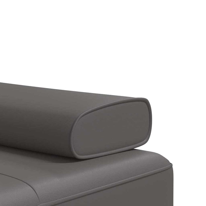 Canapea extensibilă în formă de L gri 255x140x70 cm piele eco WALTI