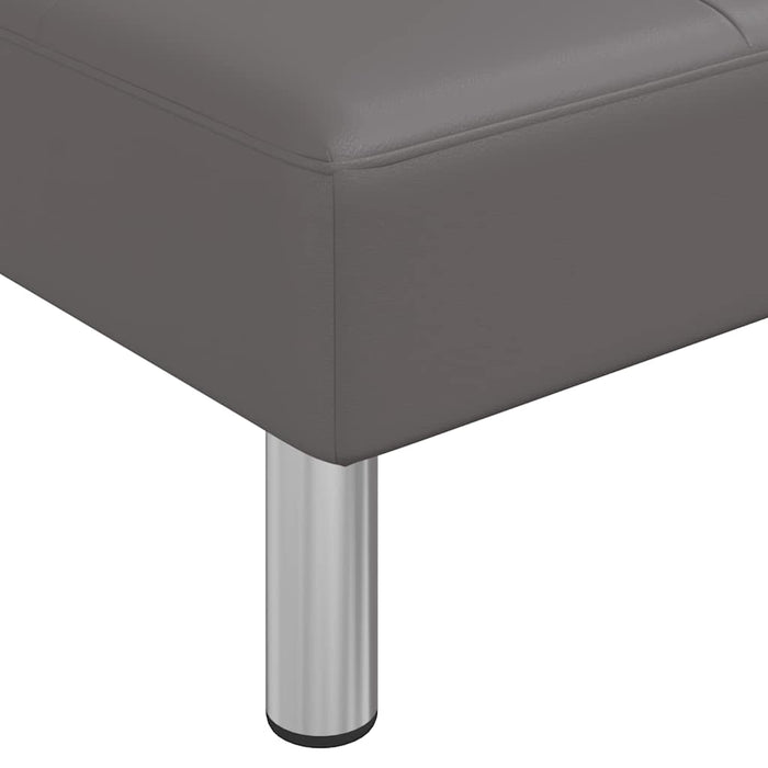 Canapea extensibilă în formă de L gri 255x140x70 cm piele eco WALTI