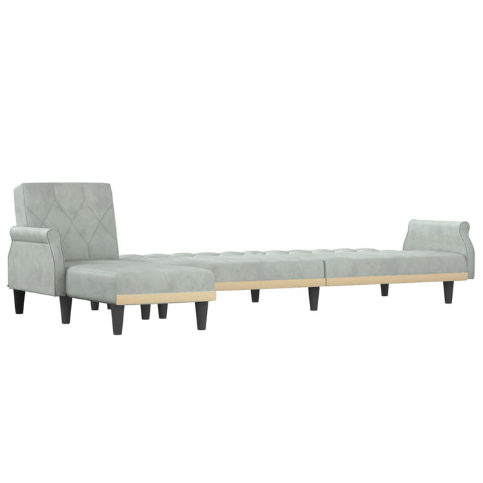 Canapea extensibilă în formă de L gri 271x140x70 cm catifea WALTI