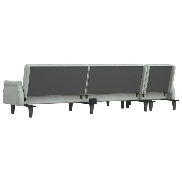 Canapea extensibilă în formă de L gri 271x140x70 cm catifea WALTI