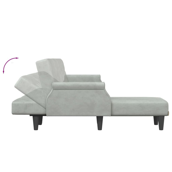 Canapea extensibilă în formă de L gri 271x140x70 cm catifea WALTI