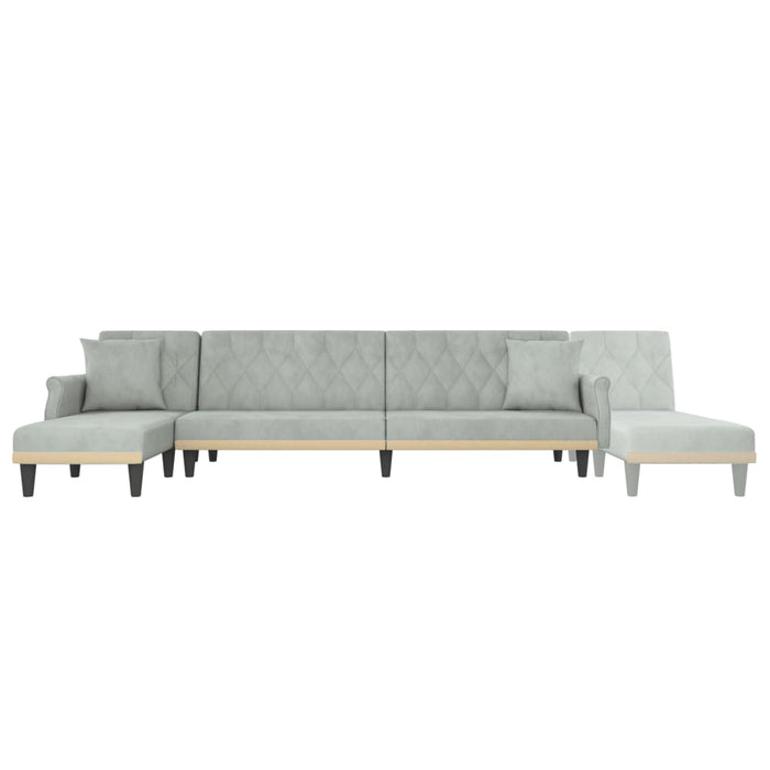 Canapea extensibilă în formă de L gri 271x140x70 cm catifea WALTI