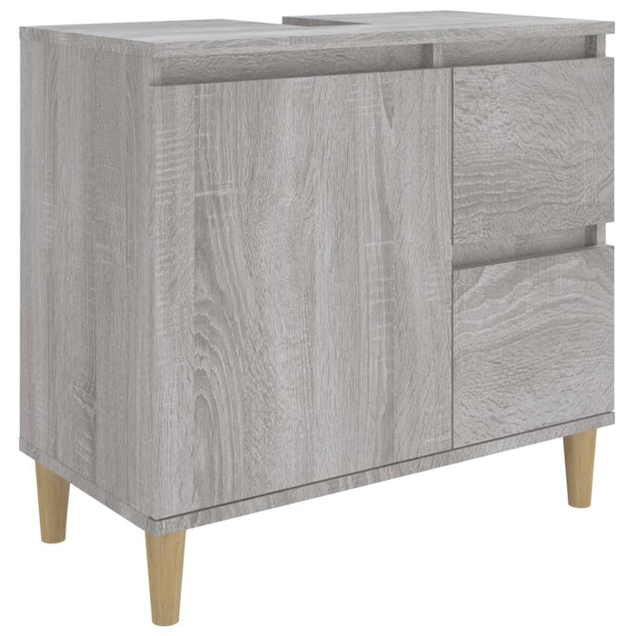 Set dulapuri de baie, 3 piese, gri sonoma, lemn prelucrat - WALTI WALTI